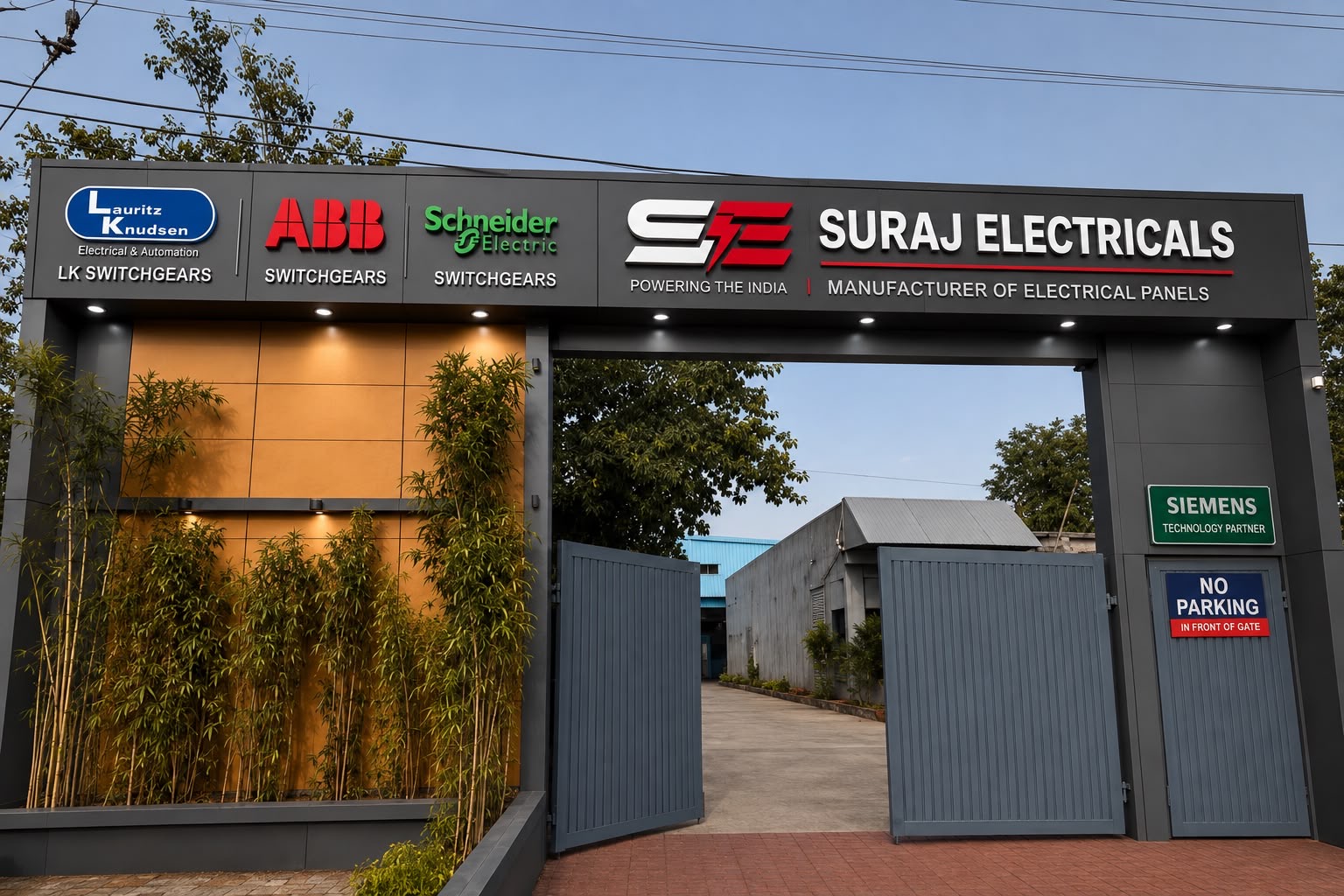 Suraj Electricals manufacturing facility entrance, Sector 76, Gurugram